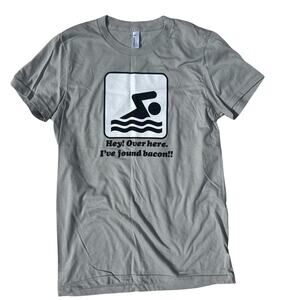 American Apparel T-Shirt Swimming I Found Bacon Top Womens Size Large